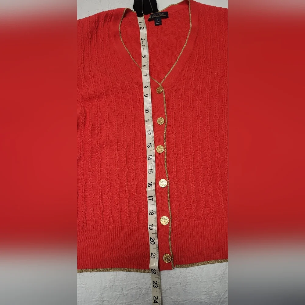 Brooks Brothers Coral Cable Knit Cardigan Sweater - Picture 4 of 9